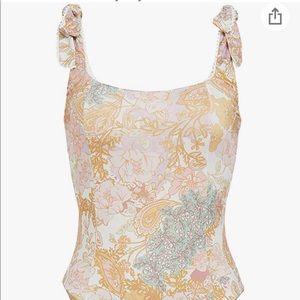 Beach Riot paisley One Piece with tie straps